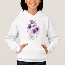 Elegante Paarse Lente Bloemen & Vlinder