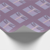 Elegante Paarse libel Cadeaupapier (Hoek)