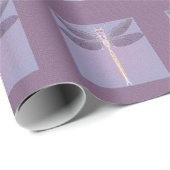 Elegante Paarse libel Cadeaupapier (Rol Hoek)