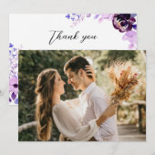 Elegante paarse liefde bedankkaart (Voorkant / Achterkant)