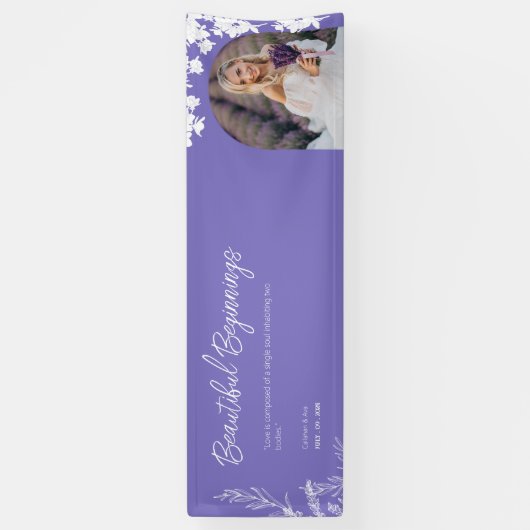 elegante paarse Liefde Boog Bruiloft Ontwerp Spandoek (Verticaal)