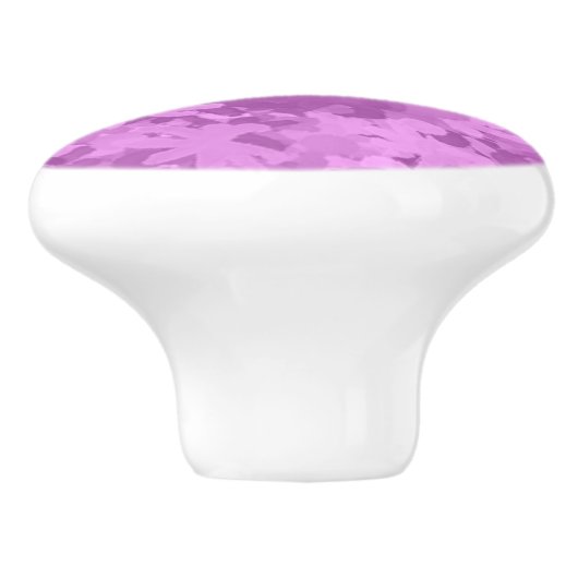 Elegante Paarse Lila Abstracte bloemenbloesem Keramische Knop (Zijkant)