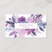 Elegante Paarse Lila Bloembloemen Custom Visitekaartje (Voorkant)