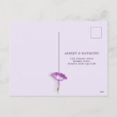 Elegante Paarse Lila boog bloemetjes geen menu RSV (Achterkant)