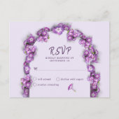 Elegante Paarse Lila boog bloemetjes geen menu RSV (Voorkant)