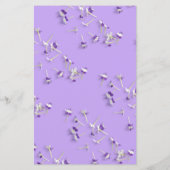 Elegante Paarse Lila maanboog Bloemenbruiloft Menu (Achterkant)