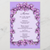 Elegante Paarse Lila maanboog Bloemenbruiloft Menu (Voorkant)