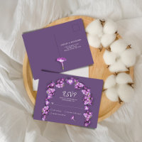 Elegante Paarse Lila Rum Arch Florals Geen Menu RS