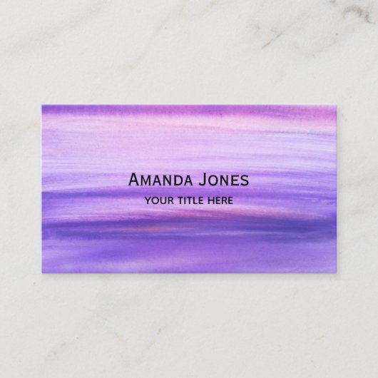 Elegante Paarse Lila Waterverf Boho Visitekaartje (Voorkant)