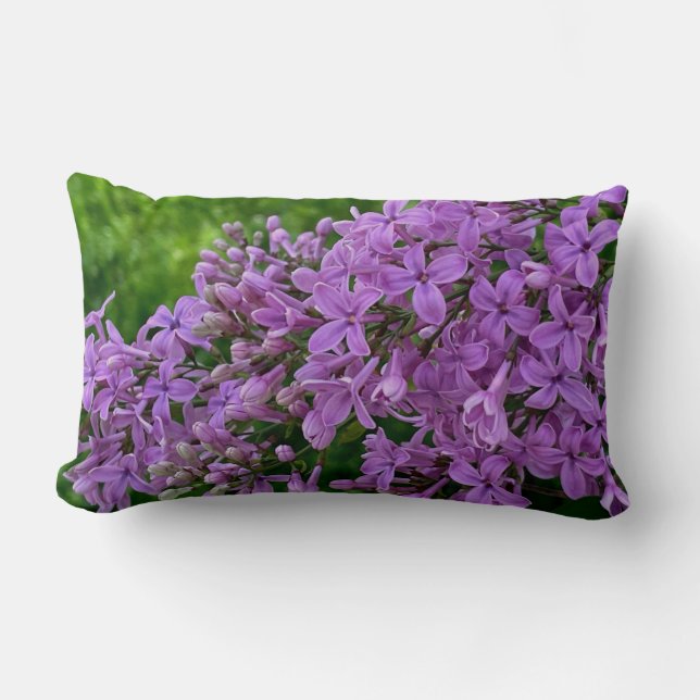 Elegante paarse lilacs romantische paarse bloemen kussen (Voorkant)