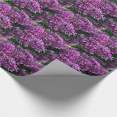 Elegante paarse lilacs romantische roze bloemenfot cadeaupapier (Hoek)