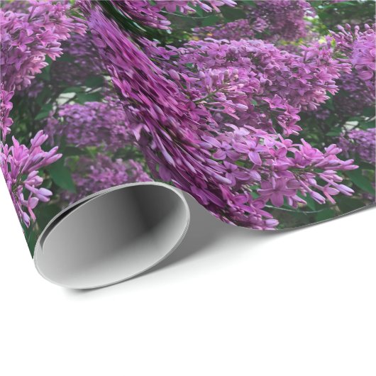 Elegante paarse lilacs romantische roze bloemenfot cadeaupapier (Rol Hoek)