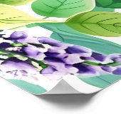 Elegante Paarse lila's groene bladeren Vrijgezelle Poster (Hoek)