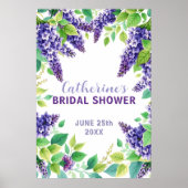 Elegante Paarse lila's groene bladeren Vrijgezelle Poster (Voorkant)