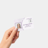 Elegante Paarse Logo Streepjescode Personeels-ID Badge (Handheld)