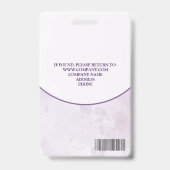 Elegante Paarse Logo Streepjescode Personeels ID Badge (Achterkant)