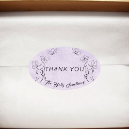 Elegante Paarse Logo Vrouwen Lichaamsverzorging Be Ovale Sticker