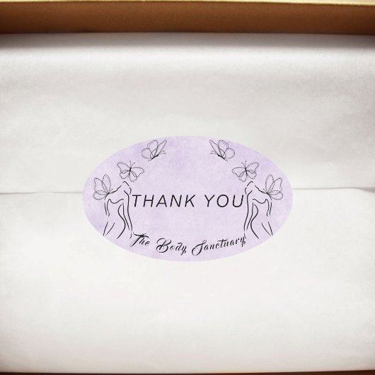 Elegante Paarse Logo Vrouwen Lichaamsverzorging Be Ovale Sticker