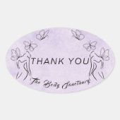Elegante Paarse Logo Vrouwen Lichaamsverzorging Be Ovale Sticker (Voorkant)