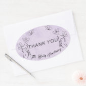 Elegante Paarse Logo Vrouwen Lichaamsverzorging Be Ovale Sticker (Envelop)