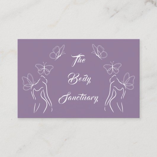 Elegante Paarse Logo Vrouwen Lichaamsverzorging We Visitekaartje (Voorkant)
