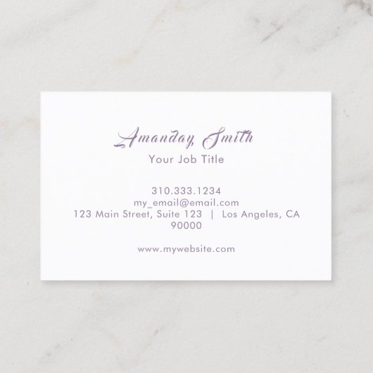 Elegante Paarse Logo Vrouwen Lichaamsverzorging We Visitekaartje (Achterkant)