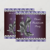 Elegante Paarse luipaard vrijgezellenfeest Kaart (Voorkant / Achterkant)