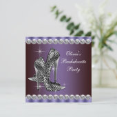 Elegante Paarse luipaard vrijgezellenfeest Kaart (Staand voorkant)