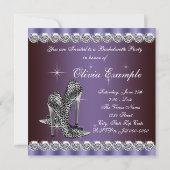 Elegante Paarse luipaard vrijgezellenfeest Kaart (Achterkant)