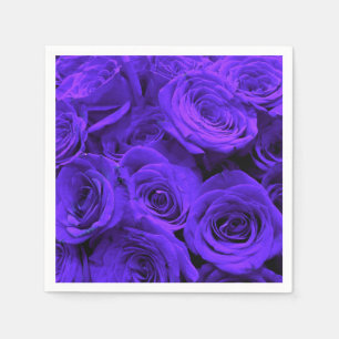 Elegante paarse maagdenpalm blauw paarse rozen servet