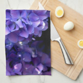 Elegante paarse maagdenpalm florale hortensia's theedoek (Quarter Fold)