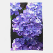 Elegante paarse maagdenpalm florale hortensia's theedoek (Verticaal)