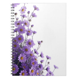 Elegante Paarse Madeliefjescascade op Dromerige La Notitieboek