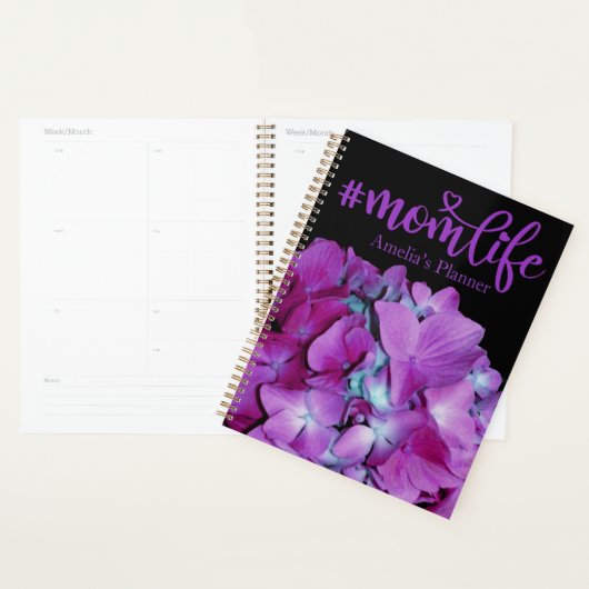 Elegante paarse magenta bloemenhortensia planner (Display)