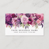 Elegante Paarse Magenta Flowers Visitekaartjes (Voorkant)