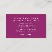 Elegante Paarse Magenta Flowers Visitekaartjes (Achterkant)