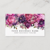 Elegante Paarse Magenta Flowers Visitekaartjes (Voorkant)