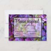 Elegante paarse magenta hortensia floral RSVP (Voorkant)