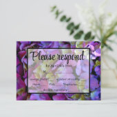 Elegante paarse magenta hortensia floral RSVP (Staand voorkant)