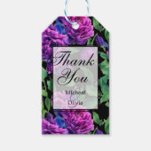 Elegante paarse magenta waterverf bloemen cadeaulabel (Voorkant)