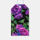 Elegante paarse magenta waterverf bloemen cadeaulabel (Voorkant)