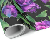 Elegante paarse magenta waterverf bloemen cadeaupapier (Rol Hoek)