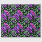Elegante paarse magenta waterverf bloemen cadeaupapier (Vlak)
