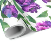 Elegante paarse magenta waterverf bloemen cadeaupapier (Rol Hoek)