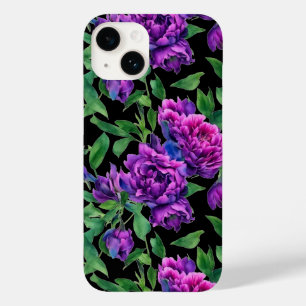 Elegante paarse magenta waterverf bloemen Case-Mate iPhone 14 hoesje