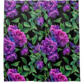 Elegante paarse magenta waterverf bloemen douchegordijn (Voorkant)