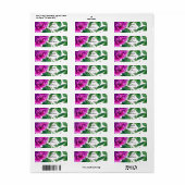 Elegante paarse magenta waterverf bloemen etiket (Full Sheet)