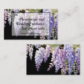 Elegante paarse magenta waterverf wisteria bruilof informatiekaartje (Voorkant / Achterkant)