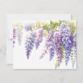Elegante paarse magenta waterverf wisteria floral bedankkaart (Achterkant)