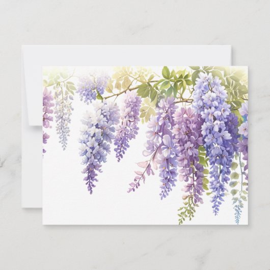 Elegante paarse magenta waterverf wisteria floral bedankkaart (Achterkant)